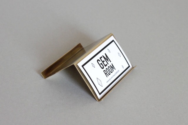Modern Brass Desk Business Card Holder - image 1
