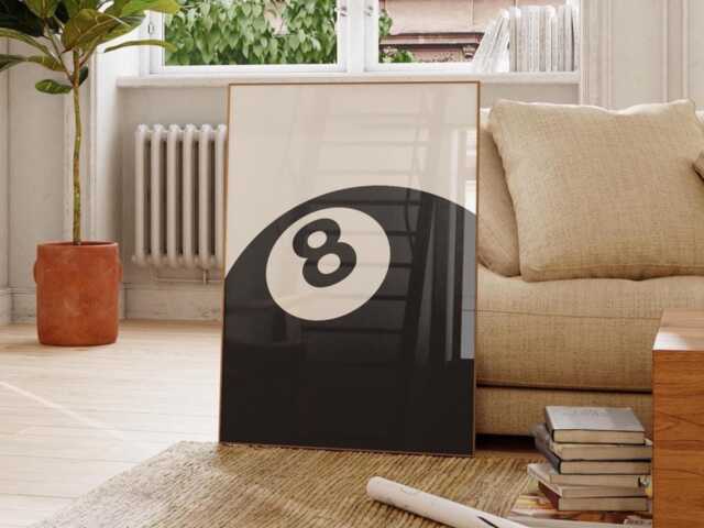 Aesthetic 8 Ball Print For Bedroom - Wall Art Poster Print Cool Posters Gift Women Men - image 1