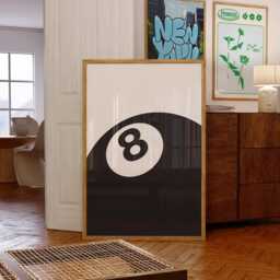 Aesthetic 8 Ball Print For Bedroom - Wall Art Poster Print Cool Posters Gift Women Men - thumbnail 2