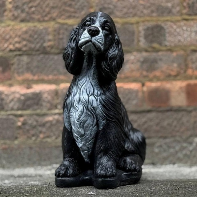 Handcrafted Concrete Spaniel Statue Garden Stone Dog Figurine Pet Memorial Sculpture Outdoor Puppy Ornament Yard Art Lover Gift - image 1
