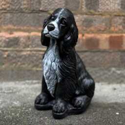 Handcrafted Concrete Spaniel Statue Garden Stone Dog Figurine Pet Memorial Sculpture Outdoor Puppy Ornament Yard Art Lover Gift - thumbnail 3