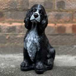Handcrafted Concrete Spaniel Statue Garden Stone Dog Figurine Pet Memorial Sculpture Outdoor Puppy Ornament Yard Art Lover Gift - thumbnail 4