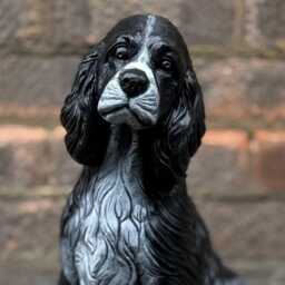 Handcrafted Concrete Spaniel Statue Garden Stone Dog Figurine Pet Memorial Sculpture Outdoor Puppy Ornament Yard Art Lover Gift - thumbnail 2