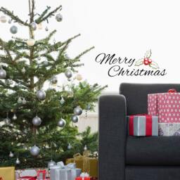 Merry Christmas Wall Decal - Holiday Vinyl Art For Kids Rooms - thumbnail 2