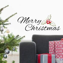 Merry Christmas Wall Decal - Holiday Vinyl Art For Kids Rooms - thumbnail 1