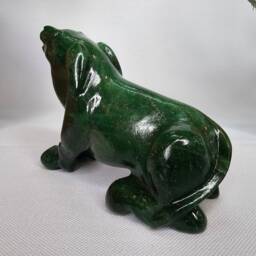 Green Jade Dog Figurine, Gemstone Animals, Memory Stone Garden Decor Gifts, Statue Memorial Grave Maker, Personalized Pet Memorial - thumbnail 4