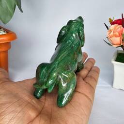 Green Jade Dog Figurine, Gemstone Animals, Memory Stone Garden Decor Gifts, Statue Memorial Grave Maker, Personalized Pet Memorial - thumbnail 3
