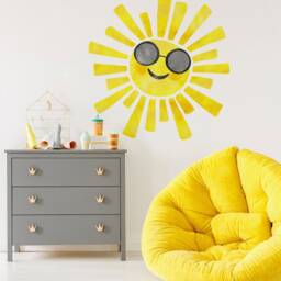 Sun Wall Decal Peel & Stick - Kids Yellow Sunshine Sticker Nursery Decals - thumbnail 2