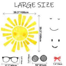 Sun Wall Decal Peel & Stick - Kids Yellow Sunshine Sticker Nursery Decals - thumbnail 3