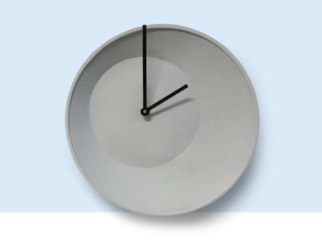 Off Center Stoneware Wall Clock, Modern Ceramic Hanging Clock - image 1