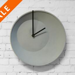 Off Center Stoneware Wall Clock, Modern Ceramic Hanging Clock - thumbnail 2