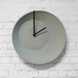 Off Center Stoneware Wall Clock, Modern Ceramic Hanging Clock - thumbnail 3