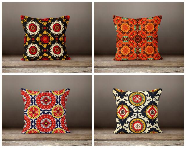 Kilim Ethnic Home Decoration Pillow Cases Models/Geometric Farmhouse Cushion Cover/Authentic Case/Brick Red Pattern - image 1