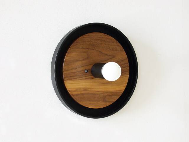 Modern Walnut & Black Wall Sconce Light Wood Lamp Bedside Kitchen Lights Dining Room Mirror - image 1