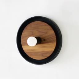Modern Walnut & Black Wall Sconce Light Wood Lamp Bedside Kitchen Lights Dining Room Mirror - thumbnail 3