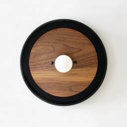 Modern Walnut & Black Wall Sconce Light Wood Lamp Bedside Kitchen Lights Dining Room Mirror - thumbnail 2