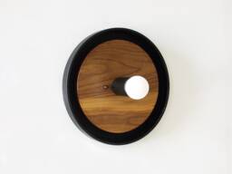 Modern Walnut & Black Wall Sconce Light Wood Lamp Bedside Kitchen Lights Dining Room Mirror