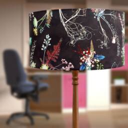 Edwardian Bloom Floral Lampshade, Light Shade For Ceiling, Pendant Hanging Lamp Table Lamp, Chocolate Tone Brown - thumbnail 2