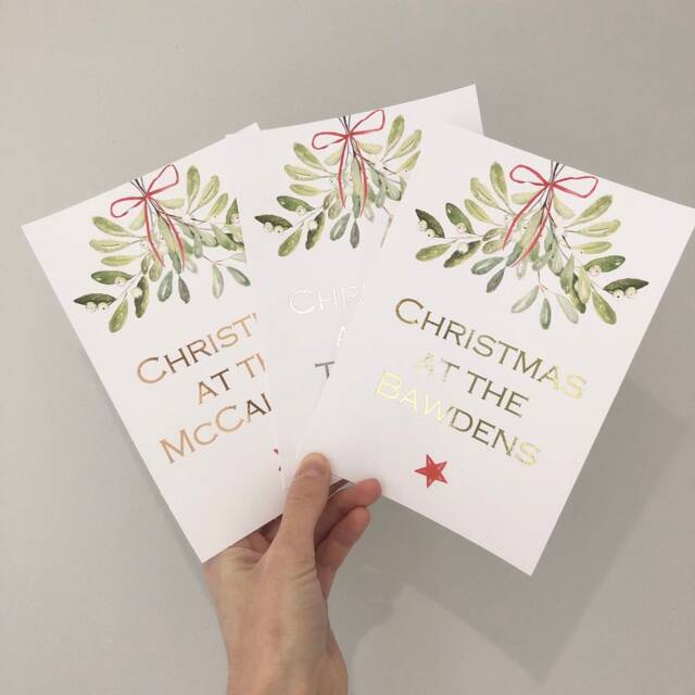Family Christmas Print, Foil Decor, Homeware Mistletoe Personalised Gift - image 1