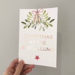 Family Christmas Print, Foil Decor, Homeware Mistletoe Personalised Gift - thumbnail 3