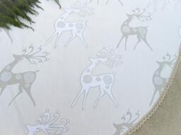 Christmas Deer Tree Skirt Reindeer Silver Decor Ornament Swedish - thumbnail 1