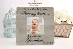 Mothers Day Gift For Grandma Nana Grandmother Personalized Picture Frame, Frame, From Grandson, Theres This Boy - thumbnail 1