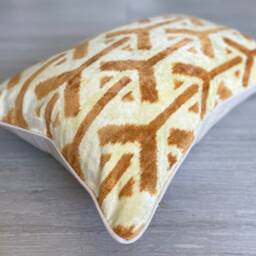 "Velvet Ikat Pillow Cover Arrows - Decorative Cushion For Sofa Or Bed - 16""x24" - thumbnail 3