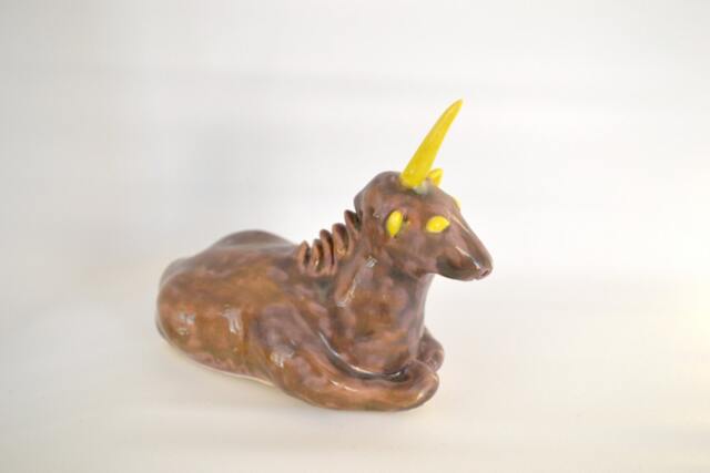 Ceramic Whimsical Unicorn, Animal Shaker - image 1