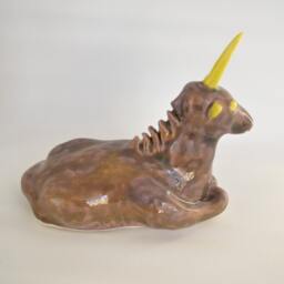 Ceramic Whimsical Unicorn, Animal Shaker - thumbnail 4