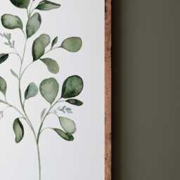Watercolor Eucalyptus Art Print, Leaf Painting - thumbnail 2