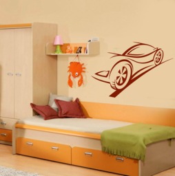 Wall Vinyl Decal Contour Ghost Racing Car Brakes Trail Nursery & Kids Room Decor - #2431Dn - thumbnail 1