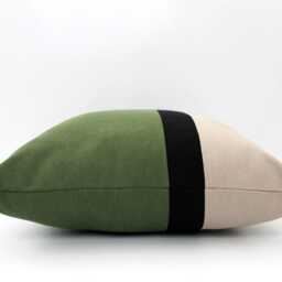 Olive Green Black Stone Color Block Pillow Cover, Heavy Duty Cotton, Oeko-Tex Certified - thumbnail 3