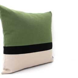 Olive Green Black Stone Color Block Pillow Cover, Heavy Duty Cotton, Oeko-Tex Certified - thumbnail 2