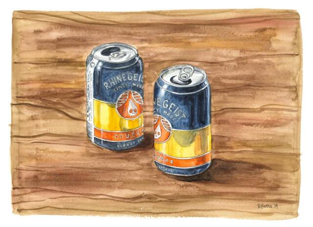 Rhinegeist Cougar Blonde Ale, Cincinnati Art, Watercolor Print - image 1