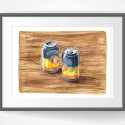 Rhinegeist Cougar Blonde Ale, Cincinnati Art, Watercolor Print - thumbnail 2
