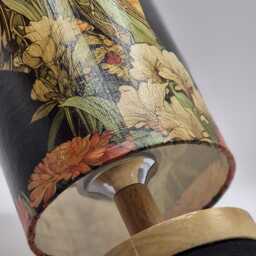 Art Nouveau Black Cat Lamp Decoupage Table Light, Bedside Nightstand Accent - thumbnail 4