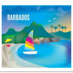 Barbados Art, Map, Skyline, Travel, Wall Print, Caribbean Poster, Art - Style E8-O-Barb - thumbnail 3