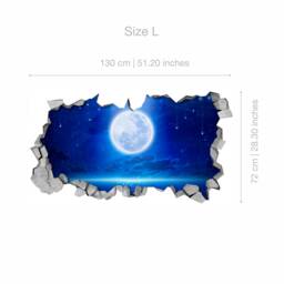 Full Moon - 3D Wall Decals Palm Leaf Sea Wall Art Sticker Decal Printed Art Skufm3Dw - thumbnail 2