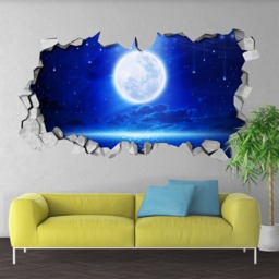 Full Moon - 3D Wall Decals Palm Leaf Sea Wall Art Sticker Decal Printed Art Skufm3Dw - thumbnail 1