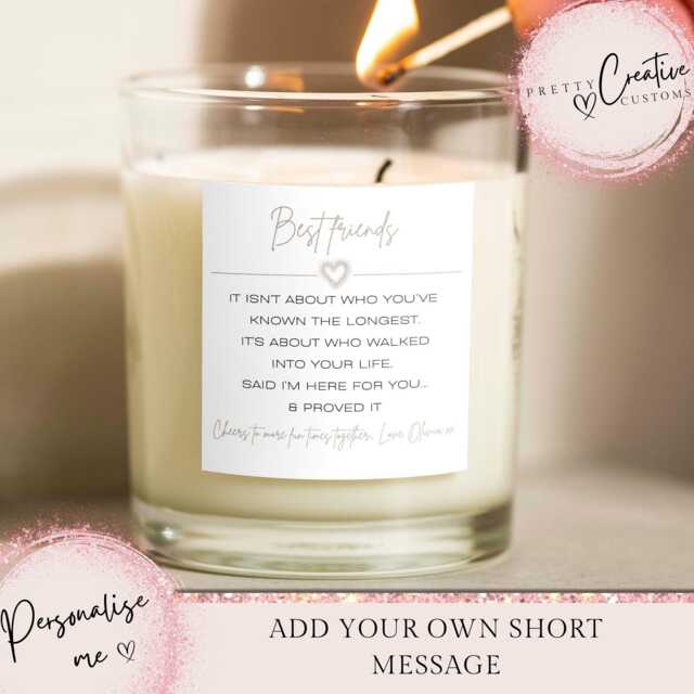 Best Friend Soul Sisters Personalised Scented Candle, Besties Christmas Gift, Friends Birthday Gifts For Her - image 1