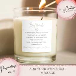 Best Friend Soul Sisters Personalised Scented Candle, Besties Christmas Gift, Friends Birthday Gifts For Her - thumbnail 1
