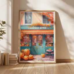 Pumpkin Spice, Coffee Print Poster, Autumn Wall Art, Gift, Kitchen Decor, Fall Decor Neutral Art 2762 - thumbnail 2