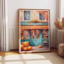 Pumpkin Spice, Coffee Print Poster, Autumn Wall Art, Gift, Kitchen Decor, Fall Decor Neutral Art 2762 - thumbnail 3