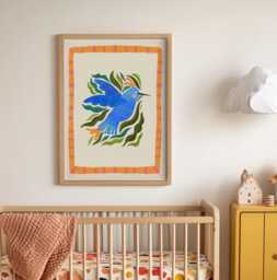 Hummingbird Nursery Art Print Colorful Jungle Animal Illustration - thumbnail 1