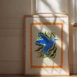 Hummingbird Nursery Art Print Colorful Jungle Animal Illustration - thumbnail 2