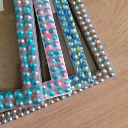 Colourful Acrylic Flatback Half Pearls Photo Frame 4 X 6 Inches