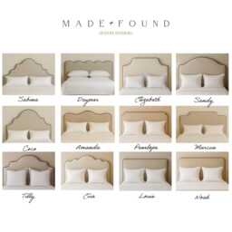 Bespoke Headboard in Customer's Fabric With Piping. A Range Of Shapes & Styles Available - thumbnail 2