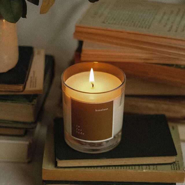 Chocolate & Hazelnut Scented Candle - Soy Wax Refillable Jar Cozy Valentine's Day Gift Mother's - image 1