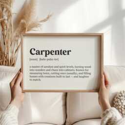 Carpenter Definition Print - Premium Funny Christmas Gift For Dad Or Grandad Woodworking Wall Art Tradesmen - thumbnail 2