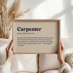 Carpenter Definition Print - Premium Funny Christmas Gift For Dad Or Grandad Woodworking Wall Art Tradesmen - thumbnail 3